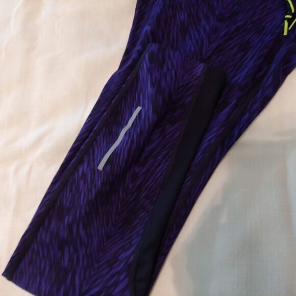 Womens Medium Nike leggins draw string purple blac - Picture 4 of 7